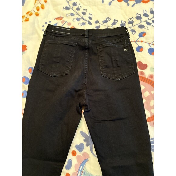 Rag & Bone Justine Skinny Black Denim High Rise  Stretch Jeans USA | Women's 29 - Picture 4 of 11